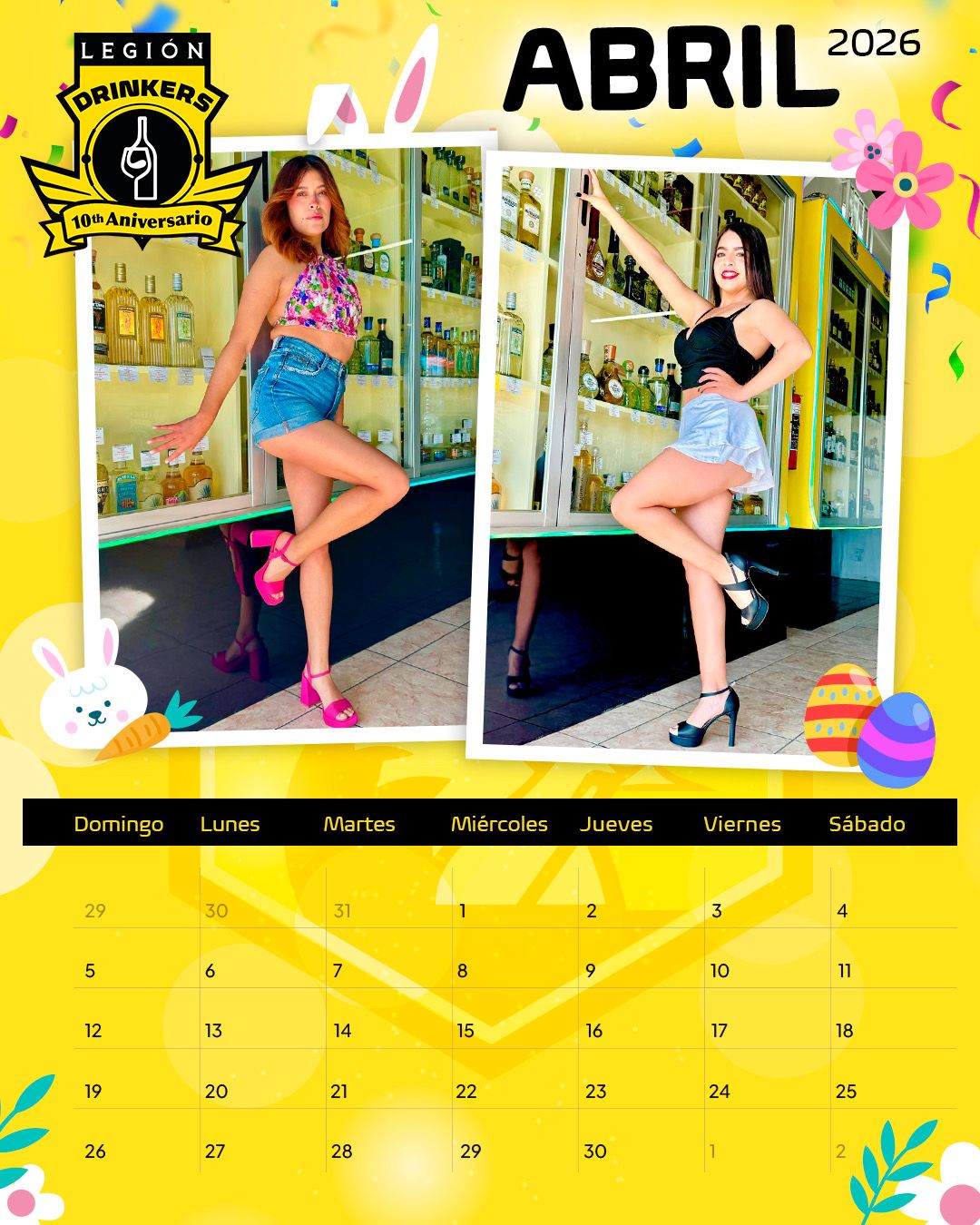 Calendario Abril 2026 Legión Drinkers