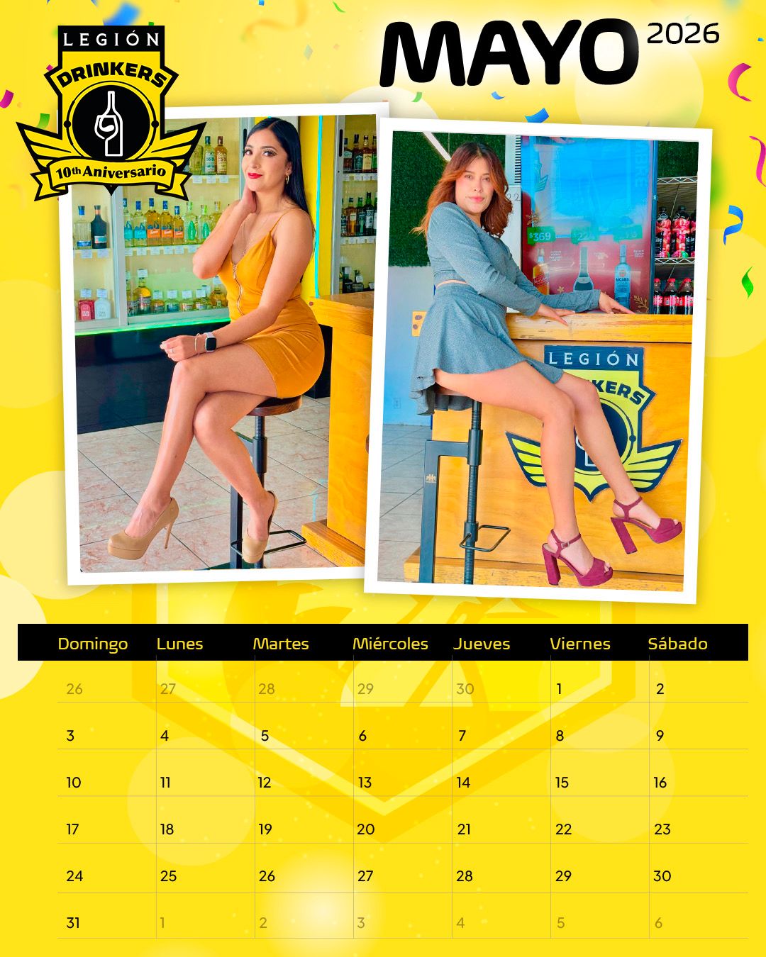 Calendario Mayo 2026 Legión Drinkers