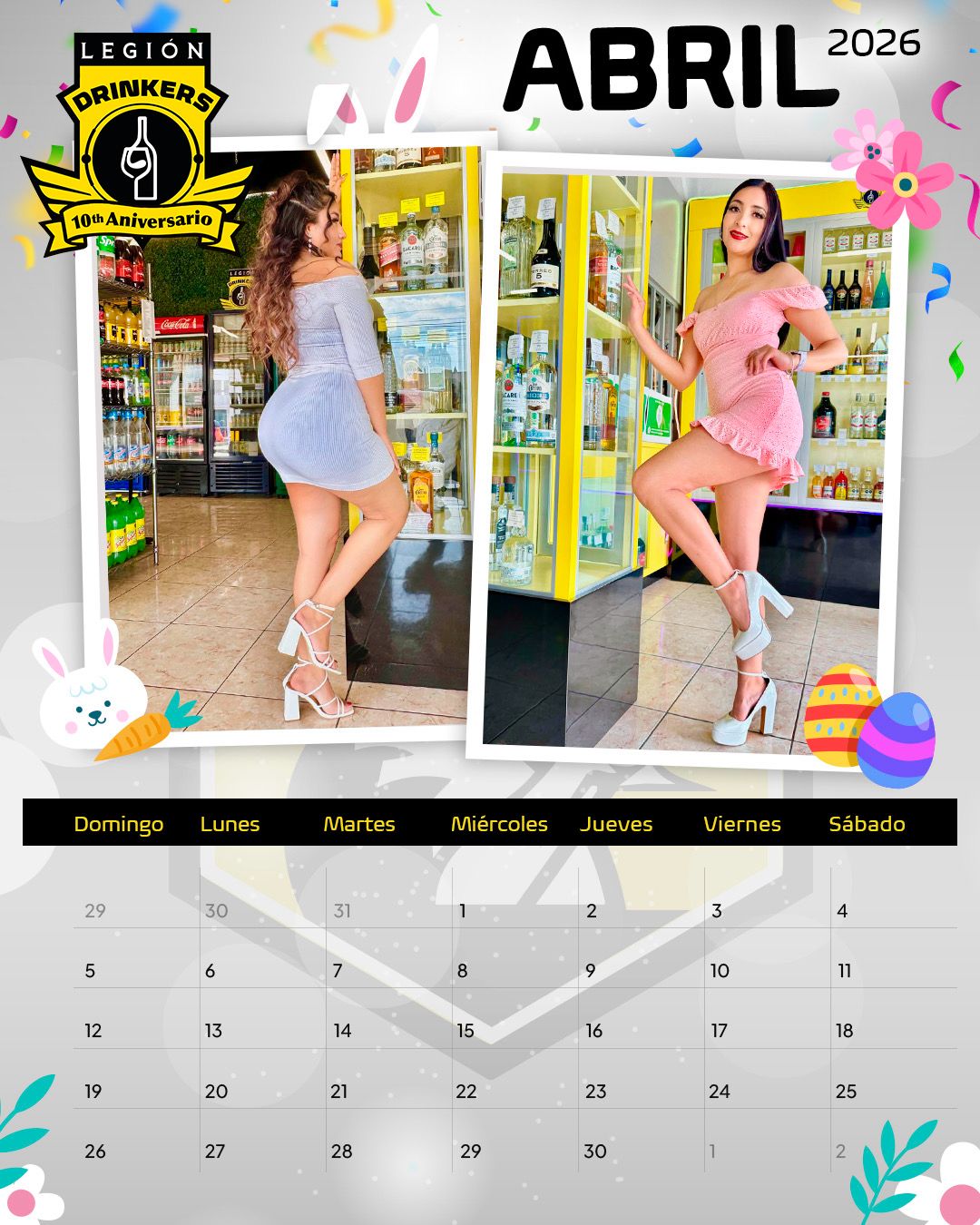 Calendario Abril 2026 Diseño 2 Legión Drinkers