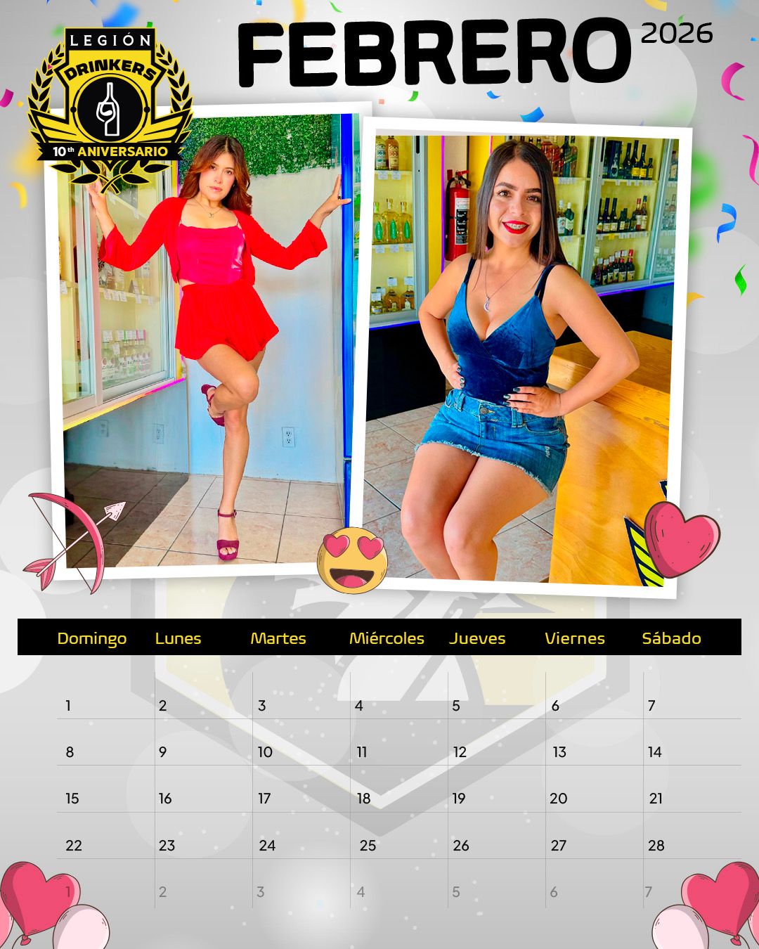 Calendario Febrero 2026 Diseño 2 Legión Drinkers
