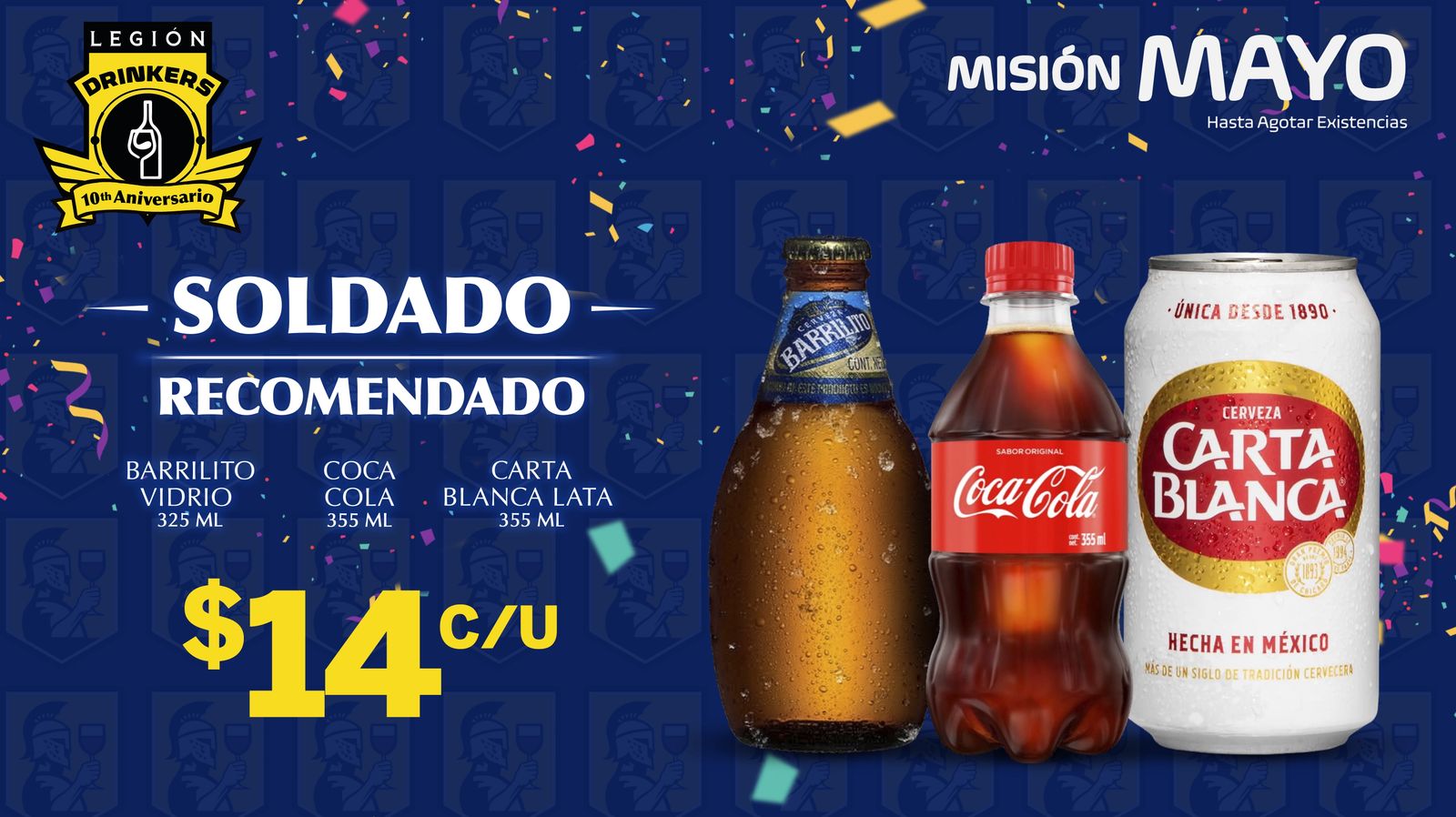 Promoción Soldado: Barrilito, Coca-Cola y Carta Blanca - Legión Drinkers
